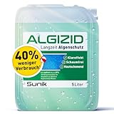 Sunik® Algizid für Pool 5L - vorbeugendes Pool Algenmittel schaumfrei mit Klareffekt für Algen im Whirlpool & Schwimmbad - Pool Algizid mit hoher Wirkstoffkonzentration - Alg
