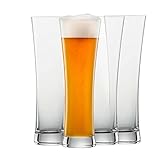 SCHOTT ZWIESEL Weizenbierglas Beer Basic 0,5 l (4er-Set), geradlinige Weizengläser für Weizenbier, spülmaschinenfeste Tritan-Kristallgläser, Made in Germany (Art.-Nr. 130007)