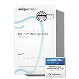 Uniquesmile Zahnaufhellung Whitening Strips - frei von Peroxid - innovative Formel mit natürlichen Inhaltsstoffen (28 Stück)