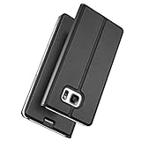 Verco Handyhülle für Galaxy S7, Premium Handy Flip Cover für Samsung Galaxy S7 Hülle [integr. Magnet] Book Case PU Leder Tasche, Schw