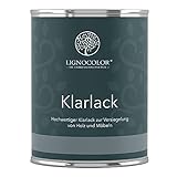 Lignocolor Klarlack hochwertige und professionelle Versiegelung für Möbel- und Holzoberflächen (750 ml, Seidenmatt)