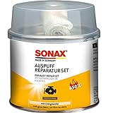 SONAX AuspuffReparaturSet (200 g) verschließt größere Risse, Löcher & undichte Stellen dauerhaft, schnell & absolut gasdicht | Art-Nr. 05531410