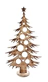 Bergliebe Dekobaum Weihnachtsdekoration Weihnachtsbaum Christbaumkugeln rustikal Vintage geflammtes Holz 103.5x55.4 cm Pohmer Desig