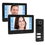 ELRO PRO PV40 2-Familien Full HD Video-Türsprechanlage mit 2 Farbbildschirmen - Mit Voicemail - 13 Klingeltöne - Modernes Desig