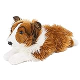 Teddys Rothenburg Kuscheltier Hund Border Collie 40 cm liegend braun/weiß Plüschhund Plüschcollie by Uni-Toy
