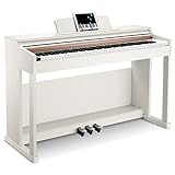 Donner Digial Piano 88 Key Weighted DDP-100, Action Digital Piano, Anfänger Keyboard Piano Bundle mit Möbelständer, Netzadapter, Weiß