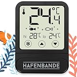 ADE Aquarium Thermometer digital zum Kleben von außen | Temperaturanzeige -10 - +60°C | einstellbarer Überwachungsbereich | transp