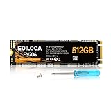 EDILOCA EN206 512GB 3D NAND M.2 SSD, M.2 2280 SATA III 6Gb/s SSD interne Festplatte, Lese-/Schreibgeschwindigkeit bis zu 550/460 MB/s, kompatibel mit PC Desktop & Laptop