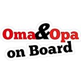 wall-art-design Fun Aufkleber Oma und Opa on Board 15x7 cm selbstklebend, glänzend für Auto, Motorrad, Fahrrad, Boot oder C