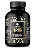 Biotin hochdosiert - 10.000 mcg pro Tablette (365 vegane Tabletten 1 Jahr) - Biotin Zink Selen Komplex - Biotin für Haare, Haut und Näg