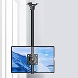 Verstellbare TV-Deckenhalterung – Monitorhalterung, TV-Heber, voll beweglich, 360 Grad drehbar, neigbar, schwenkbar, passend für 30,5 - 68,6 cm große Fernseher, passend für flache und gewölbte Deck