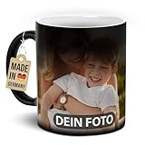Tasse mit Foto und Text in XXL-Druck selbst gestalten - Magic-Mug, Geburtstagsgeschenk, Heiratsantrag, Weihnachten - Panorama Zaubertasse mit Foto - Keramik, 300 ml I