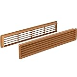Gedotec Lüftungsgitter | 457 x 92 mm | 1 Stück | Tür-Gitter Buche Kunststoff ABS | Türlüftung für Türdicke 35 – 40 mm | Belüftungsgitter eckig | Türlüftungsgitter mit Schrauben | Abluftg