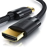 CSL - 8k / 4k HDMI Kabel 2.1/2.0-5m - 8K @ 60Hz / 120Hz - 4K @ 240Hz - 48 Gbit/s - 3D - Ultra High Speed mit Ethernet - TV Blu-ray PS5 Xbox Series X Switch - schwarz - 5 M
