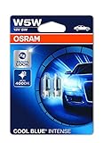 Osram Cool Blue Intense Kennzeichenbeleuchtung W5W, 2825HCBI-02B, 12V, Doppelblister , 2 Stück (1er Pack)