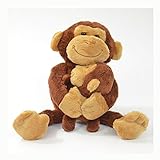 Kögler 75955 - Labertier Affe mit Baby Nana und Coco, ca. 23 cm groß, nachsprechendes Plüschtier mit Wiedergabefunktion, plappert alles witzig nach und bewegt sich, batteriebetrieb