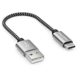 deleyCON 0,15m Nylon USB-C Kabel Ladekabel Datenkabel USB Typ C Metallstecker Laden & Synchronisieren von Handy & Smartp