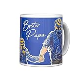 Braunschweig BTSV Eintracht Braunschweig Tasse - Bester Papa - blau Kaffeetasse BTSV Kaffeebecher - Plus Lesezeichen Wir lieben Fußb