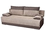 mb-moebel Couch mit Schlaffunktion und Bettkasten Sofa Schlafsofa Wohnzimmercouch Bettsofa Ausziehbar - Nisa (Braun)