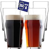 NORDIC SCHILLER Premium Pint Biergläser 6er Set, 570ml 100% BLEI FREI Pint Gläser, Craft Bier Gläser Set, Bierglas, Beer Glasses, Bier Glas, Bierglaeser, Wassergläser, Longdrinkgläser, Saftg