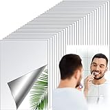 Outus 30 Stücke Spiegel Blätter Selbstklebende Flexible ohne Glas Spiegel Fliesen Spiegel Wandaufkleber für Haus Badezimmer Dekor (5,9 x 3,9 Zoll)