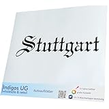 INDIGOS UG Aufkleber - Autoaufkleber - JDM - Die Cut - Auto - 400x100 mm - Stadt Stuttgart - schwarz - Heckscheibe - Heckscheibenaufkleber - Sticker - Tuning