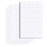 8 Stück Puzzle Selber Gestalten, 10 x 15 cm Leere Puzzleteile, 35 Teile Pro Blatt, Komplett Weißes Puzzle, DIY Puzzle, Bemalbares Puzzle für Kinder, Denkspiel Zum Spielen Kindergeburtstag