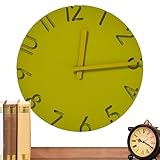 Kreative einfache Wanduhr,Wanduhr modern,Moderne 12-Zoll-Raumdekor-runde stille Wanduhr | Einfache, nicht tickende Wanddekoration mit 3D-Zahlen und Zementstruktur, Heimdekoration für das W