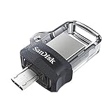 SanDisk Ultra Dual USB-Laufwerk m3.0 USB-Micro-Anschluss, Smartphone Speicher 128 GB (Mobiler Speicher, USB m3.0, versenkbarer Doppelanschluss, 150 MB/s Übertragungsraten, USB 3.0 Stick)