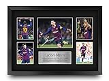 HWC Trading Lionel Messi A3 Gerahmte Signiert Gedruckt Autogramme Bild Druck-Fotoanzeige Geschenk Für Barcelona Fußball F