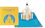 Wunderkarte Dresdner Frauenkirche türkis: 3D, Klappkarte, M