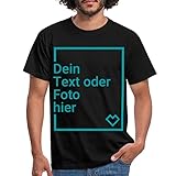 Spreadshirt Personalisierbares T-Shirt Selbst Gestalten mit Foto und Text Wunschmotiv Männer T-Shirt, XL, Schw