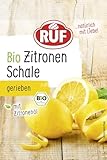 RUF Bio Zitronen Schale, gefriergetrocknete Zitronenschale mit Zitronenöl, Alternative zum frischen Zitronen-Abrieb, zum Aromatisieren von Gebäck und D