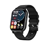 SANZEN Smartwatches mit Telefonfunktion 1,83'' Touchscreen Fitness Tracker Sportuhr Schrittzähler Pulsmesser Blutdruckmessung Fitness Uhr für Damen Herren Android iOS Kompatible (schwarz)
