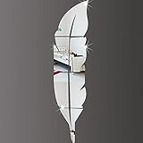 Qaurora moderne DIY Feder-Spiegel-Wand-Aufkleber-Acrylart und weise 3D Hauptabziehbild-Wohnzimmer-Wand-48 x 12 Zoll (120 x 30cm) (Recht)