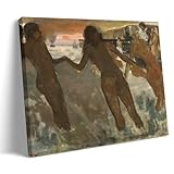 Miogyu Edgar Degas Artwork Kunstdruck auf Leinwand, Motiv: Bauernmädchen, die in der Dämmerung im Meer baden, Kunstdruck auf Leinwand, Wandkunst, Bilddrucke, zum Aufhängen, Foto, Geschenkidee,