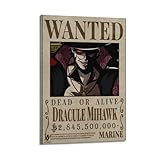 ASDASDHBW One Piece Wanted Anime Poster62 Poster, dekoratives Gemälde, Leinwand, Wandposter und Kunstdruck, moderne Familienschlafzimmer-Dekoration, Poster, 60 x 90