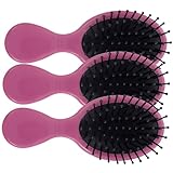 FOMIYES 3 Stück Teiliges Paddle Hairbrush mit Massagekugeln Schmerzfreie Entwirrungsbürste für Haartypen Rutschfester Griff gegen Haarausfall Frizz und Spliss Schonend für Ex