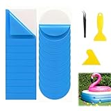 Wasserbett Reparaturset, 32 Stück Selbstklebende Reparaturflicken für Schwimmbecken & Aufblasbare Produkte, Unterwasser-PVC-Patches für Pool, Wasserbett & Boot, Schnelle & Dauerhafte Rep
