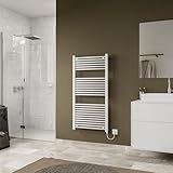 XIMAX Elektro-Badheizkörper OMEGA | 120x60 cm | 600 Watt | Inkl. Heizelement, Heizstab | Design-Heizkörper für Badezimmer | Effiziente elektrische Handtuchheizung