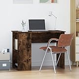 TALCUS Home Furniture Garten-Schreibtisch, geräucherte Eiche, 100 x 55 x 75 cm, Holzwerk