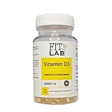 FitLab® Vitamin D3 2000 I.E. - 60 Tabletten - Vitamin D Hochdosiert - Vitamin D Kapseln - für Knochen, Muskeln, Immunsystem und Zähne - 2 M