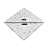 BYUTFA Kartenlineal, Dreieckslineal zum Zeichnen von Schiffen, Kartenzeichnen, 30 cm Dreieckslineal für Abstandsmessung, Geometrieunterricht mit G