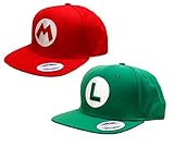 ASVP Shop - Rot Mario und Grün Luigi Snapback Baseballkapp