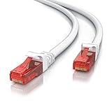 10m Netzwerkkabel RJ45 - Ethernet Gigabit LAN Kabel - 10 100 1000Mbit s - Patchkabel - kompatibel zu Cat 5 Cat 6 Cat 7 Cat 8 - Switch Router Modem Patchpannel Access Point Patchfelder - weiß