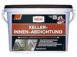 MEM Keller-Innen-Abdichtung, Dauerhafte Sperrschicht gegen eindringendes Wasser, 2-komponentige Wand- und Bodenabdichtung, Gegen drückende Feuchtigkeit, 5 kg