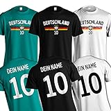 Deutschland T-Shirt Fussball WM EM Name & Zahl Trikot Geschenk Idee Kurzarm T