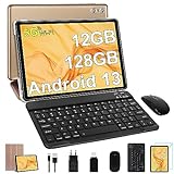 SEBBE Android 13 Tablet PC 10 Zoll, 12GB RAM + 128GB ROM (1TB TF) Octa-Core 2.0 GHz, Google GMS | Bluetooth 5.0 | 5G WLAN | 6000mAh | 1280 * 800 | 5MP+8MP, mit Tastatur und Maus G