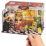 ROBOTIME Miniatur Haus aus Holz Garage Werkstatt - DIY Miniature House Bausatz - Basteln Bastelset Geschenke für Erw