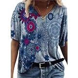 Damen Sommer 3D Abstract Print Tops Damen Casual Loose Kurzarm Tops T-Shirt Damen T-Shirt Plus Size Streetwear (Color : Style17, Size : XXL)